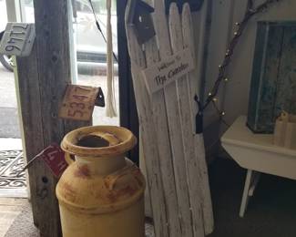Outdoor garden decor, porch decor, primitive bench