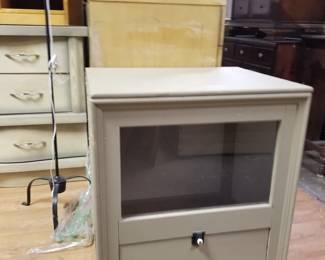 Floor lamp antique, chicken incubator/quilt blanket holder
