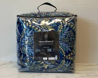 Lot 4226 Martha Stewart 3 Piece Percale King Comforter Set