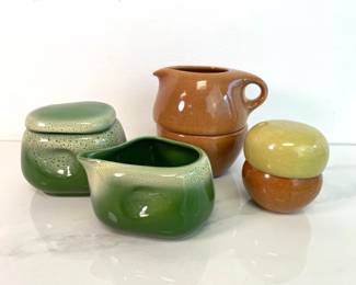 Lot 4174 Vintage Russel Wright Iroquois Cream Sugar Pottery Tamac Frosty Pine