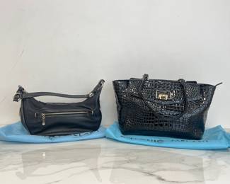 Lot 4196 Antonio Melani Crocodile Embossed Leather Satchel Leather Shoulder Bag