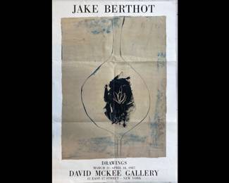 Lot 946 Jake Berthot Drawings Exhibition Poster 1987 David Mckee Gallery Wall Art