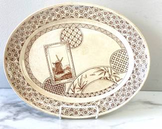 Lot 4146 Brown Transferware Aesthetic Movement H S H Avona Pottery Platter