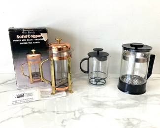 Lot 4173 Coffee Press Old Dutch Solid Copper Glass Bodum Melior