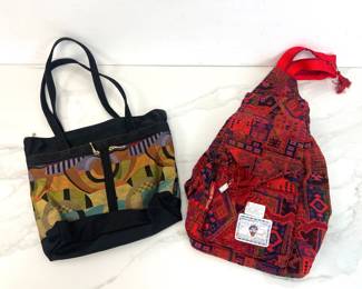 Lot 4194 Vintage Multi Color Purse Tote Bag Druze Backpack Made in Israel