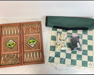 Lot 4027 Vintage Khatamkari Checkers Backgammon Set Tournament Chess Set