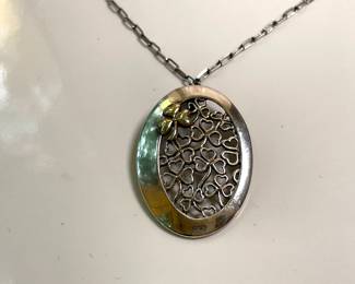 Lot 3050 Ireland Shamrock Pendant on Sterling Necklace