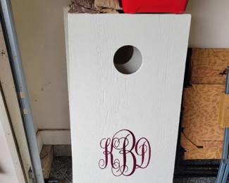 Homemade Cornhole Game And Cooler For Your Favorite Beverage