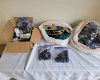 Massive Amount Of Various Computer Cables, Rokus, Etc.