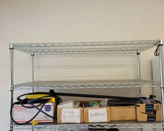 Screws, Electrical Items, Extension Cords, Contents Of Single Shelf Only