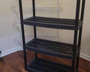 Black Plastic Shelves 4 Tier