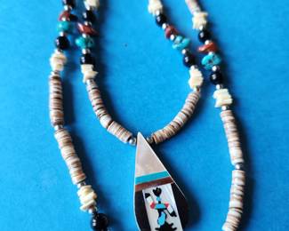 Native American Necklace possible Navajo Inlay.