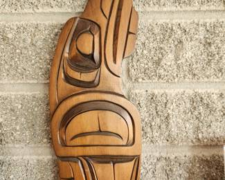 Wooden Carved Eagle - Kwakiutl style - Artist George Metlip.