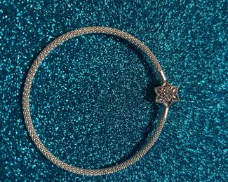 PANDORA MESH BRACELET AND 925 STERLING SHINE BRIGHT STAR SNOWFLAKE