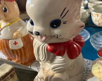 VINTAGE 'FLUFFY THE CAT' COOKIE JAR c. 1950's