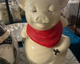 VINTAGE SHAWNEE COOKIE JAR 'SMILEY PIG' c. 1940's