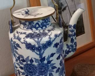 Blue and White Antique Tea Pot