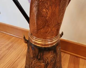 Vintage Copper Umbrella Holder.