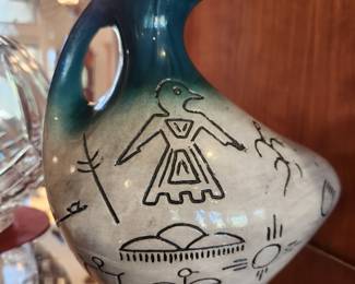 Vintage Southwest Pictograph Jug by Rosemary's Ceramics Arizona.