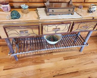 A dynamic Rustic Side/Entry Table.
