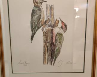 'Tree Birds' Circa 1995 signed by artist and Senator Dianne Feinstein - from Dianne Feinstein's Personal Collection.