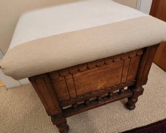Antique Stool. Top removes for storage.
