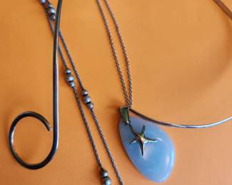Sterling Silver 'Choker' and other Silver Necklaces.