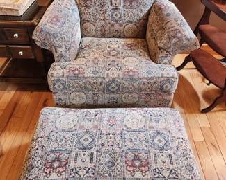 Patterned Chair with Patterned Ottoman. There are two of these great chairs.