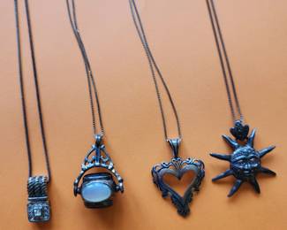 Sterling Silver Pendants with Silver chains.