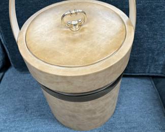 Vintage leather ice bucket