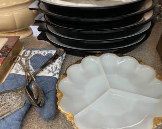 Milk glass egg dish