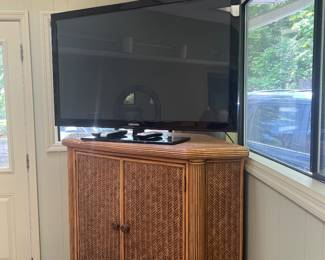 Rattan corner cabinet ( open back )