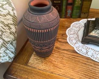 Signed pottery vase