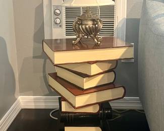 Books Side Table and Vintage Lamp