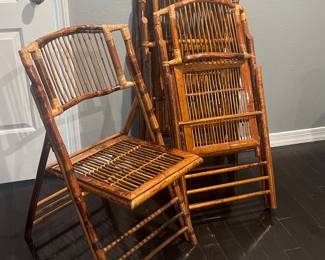 4 Bamboo Folding Chairs