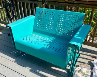 Turquoise Metal Glider