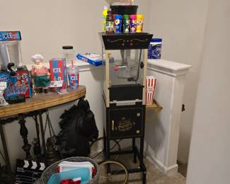 Popcorn machine, decor and more