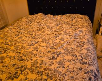 Queen size black velvet bed with mattress and box spring