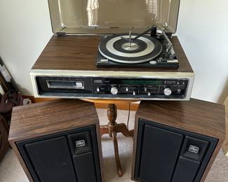 Vintage Zenith turntable and speakers