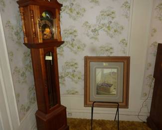 grandfather clock works, vintage print
