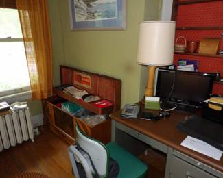 high quality vitage sweaters, preserved in bags, retro dest and chair, lamp