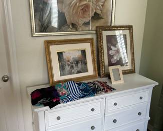 Artwork, white evolur dresser