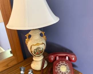 phone and lamp