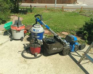 Vacuums and 80v cordless lawnmower