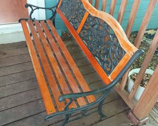 Wood and iron bench