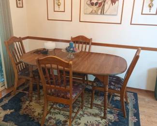 Kitchen table and rug