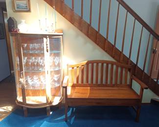 Curio cabinet and bench
