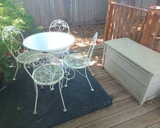 Iron patio set and yard box