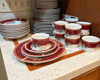Set of Christmas dishes