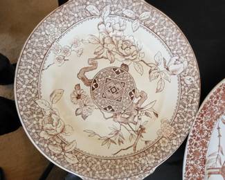 BROWN TRANSFERWARE PLATTER COPELAND CAIRO CAMEL 1800'S